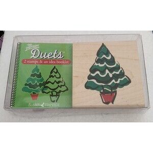 Christmas Stamp Kit Pine Tree Duet Rubber Stampede Posh Impressions Holiday New